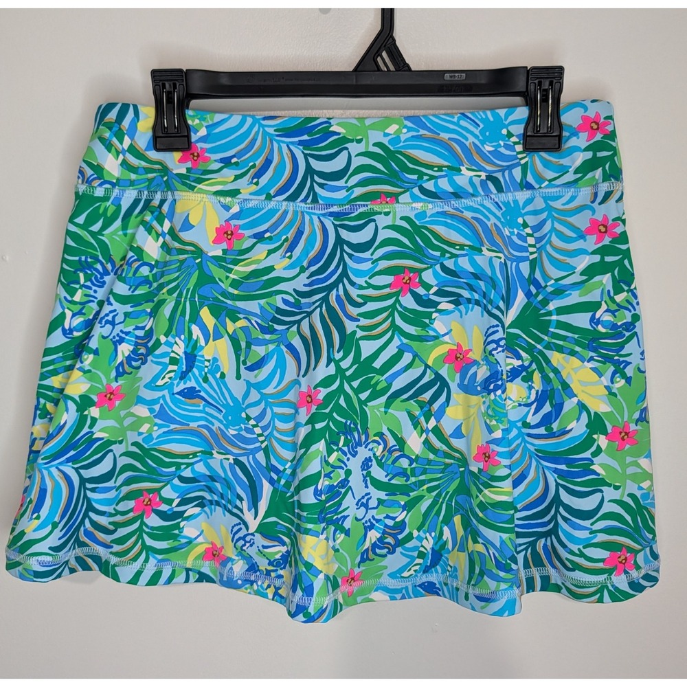 Lilly Pulitzer Tropical Leaf Print Skort in Blue, Green & Pink